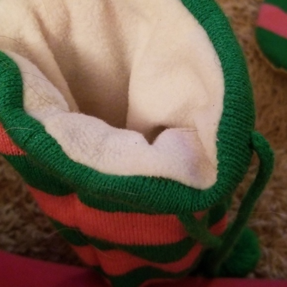 Blu Chic SZ5/6 Green & Pink Slipper Knee Socks - Picture 4 of 4